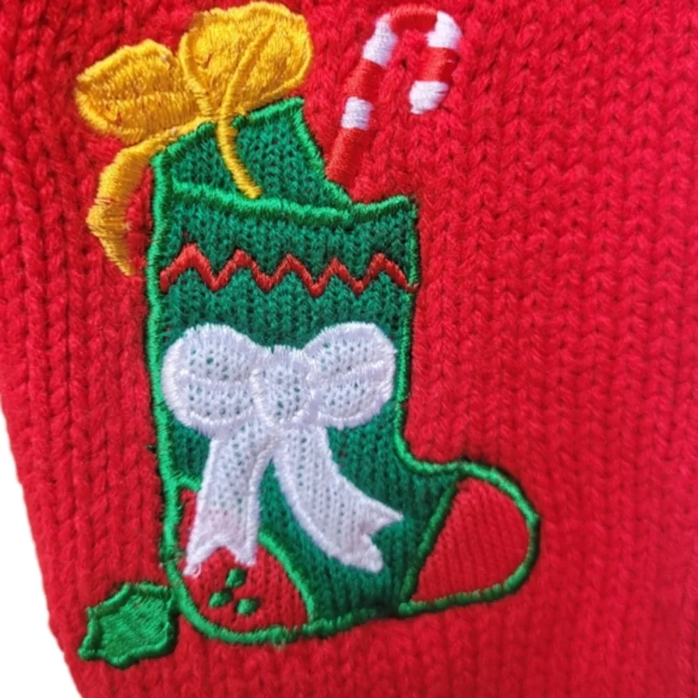 Pride N Joy Vintage Christmas Cardigan Sweater Red Size 18 Months